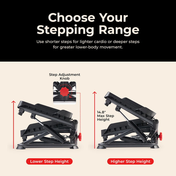 Smart Twist Exercise Stepper Machine - Sunny Health & Fitness