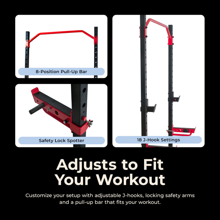 Power Zone Advanced Multifunction Squat Power Rack - Sunny Health & Fitness