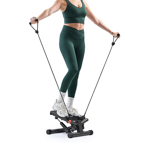 Full-Body Toning | Integrated resistance bands target arms, shoulders, chest, and back.