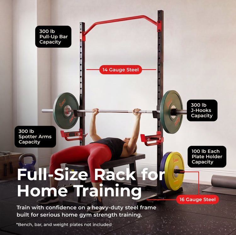 Power Zone Advanced Multifunction Squat Power Rack - Sunny Health & Fitness