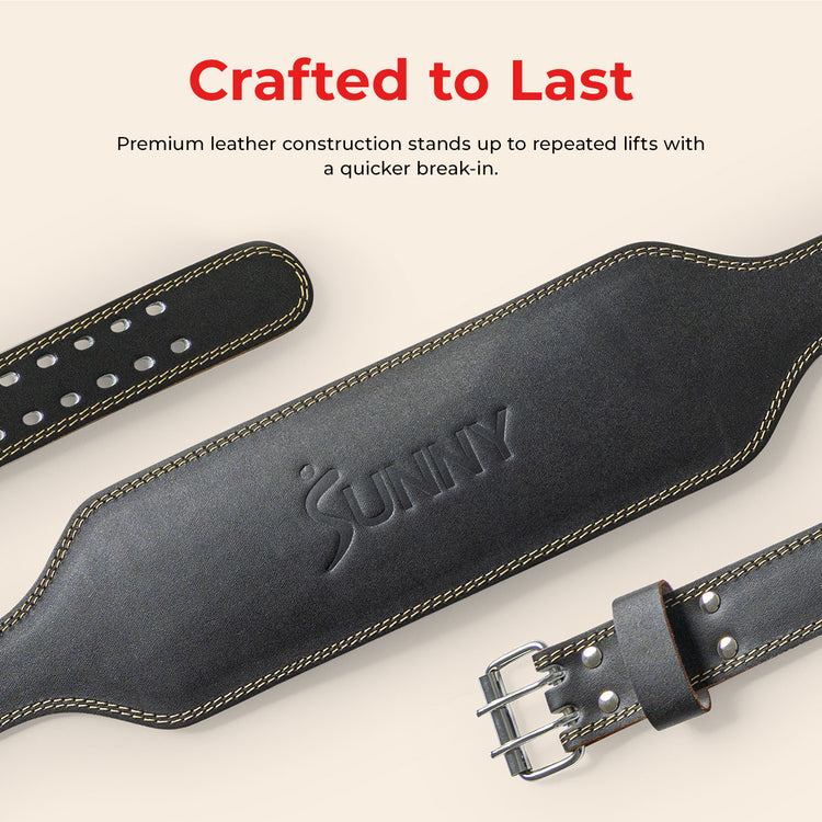 Leather Weightlifting Belt - 6"