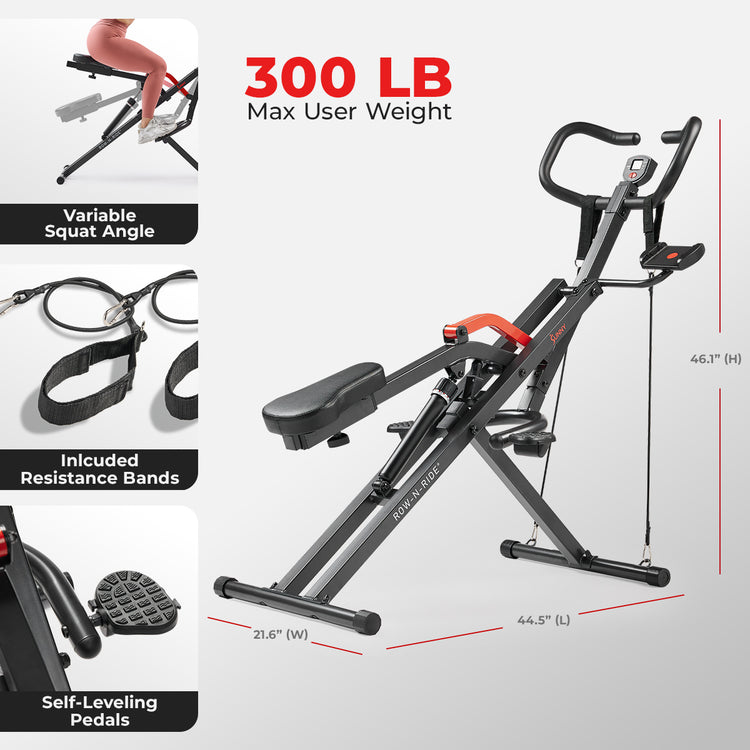 Row-N-Ride® PRO Smart Squat Assist Trainer | Sunny Health & Fitness ...