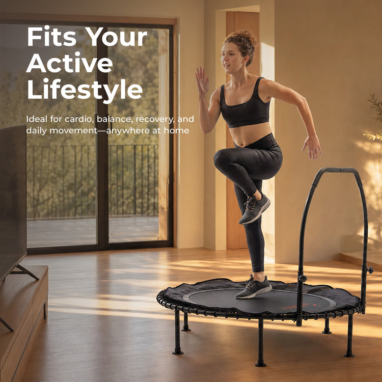 Active 48-Inch Fitness Trampoline with Adjustable Handlebar