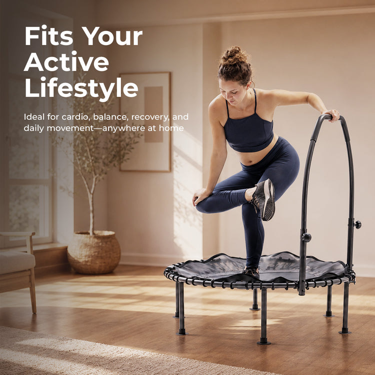 Active 40-Inch Fitness Trampoline with Adjustable Handlebar