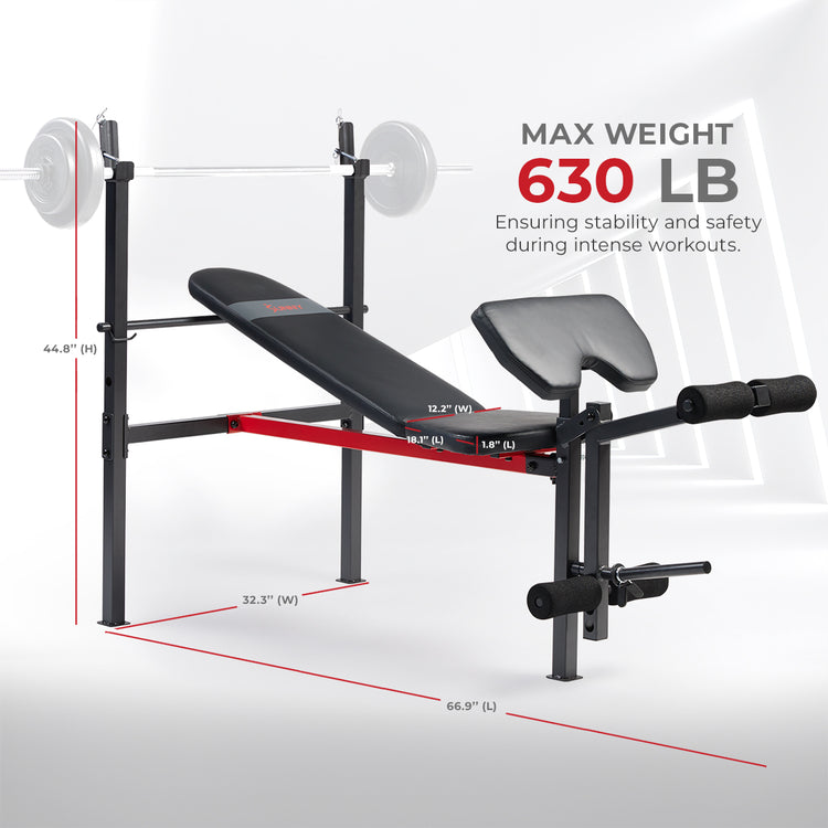 Adjustable Standard Incline Weight Bench with Leg Developer and