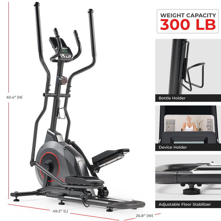 Ultra Silent Smart Elliptical Exerciser with 16” Long Stride Training Machine