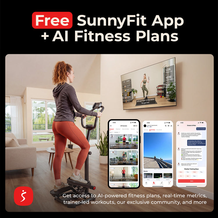 Smart Heavy Duty Power Stepper with Handlebar and Resistance Bands