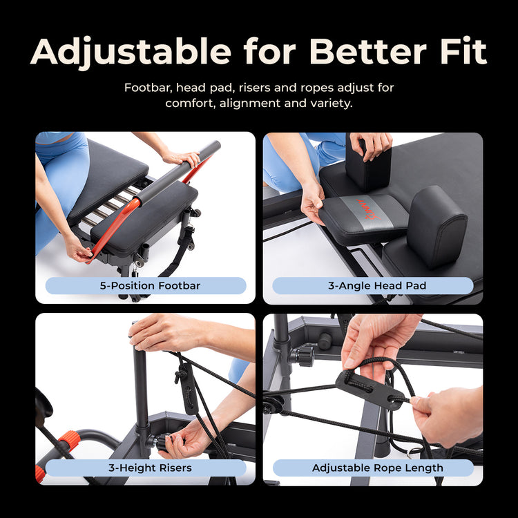Premium Pilates Reformer Machine with Jump Board and Reformer Box for Home Workouts