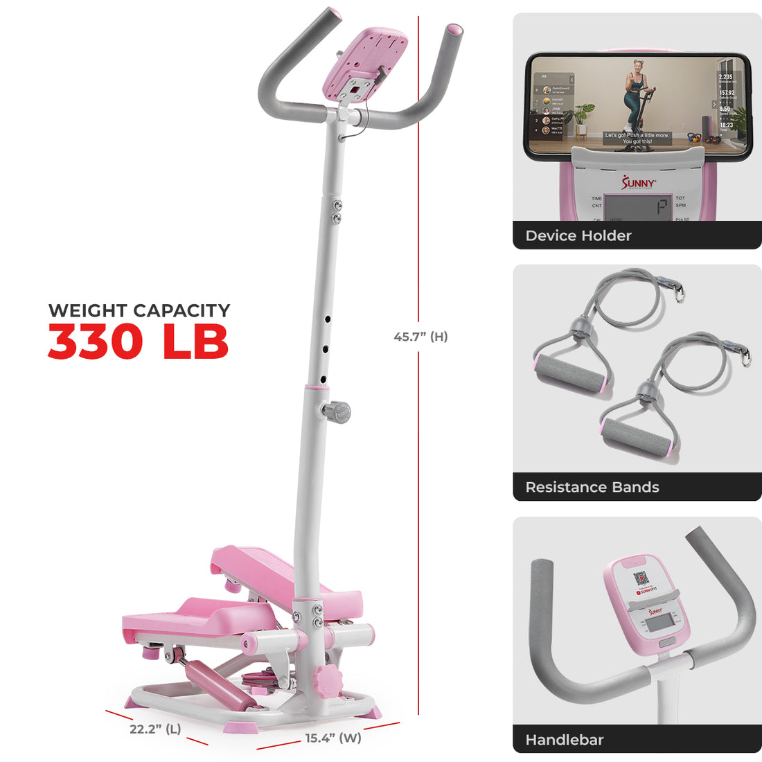 Smart Advanced Stair Exercise Stepper with Handlebar and Resistance ...
