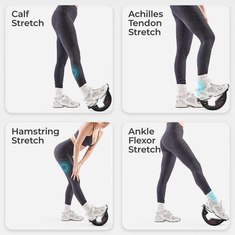 Calf & Hamstring Stretcher and Foot Rocker (Grey)