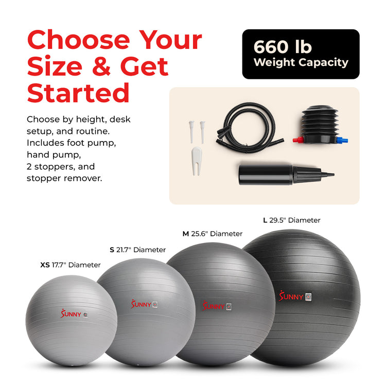 Premium Exercise Ball – 45–75 cm (Yoga / Stability Ball)