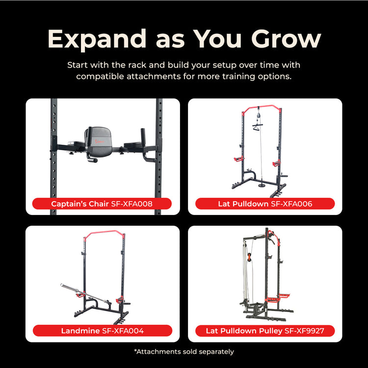 Power Zone Advanced Multifunction Squat Power Rack - Sunny Health & Fitness