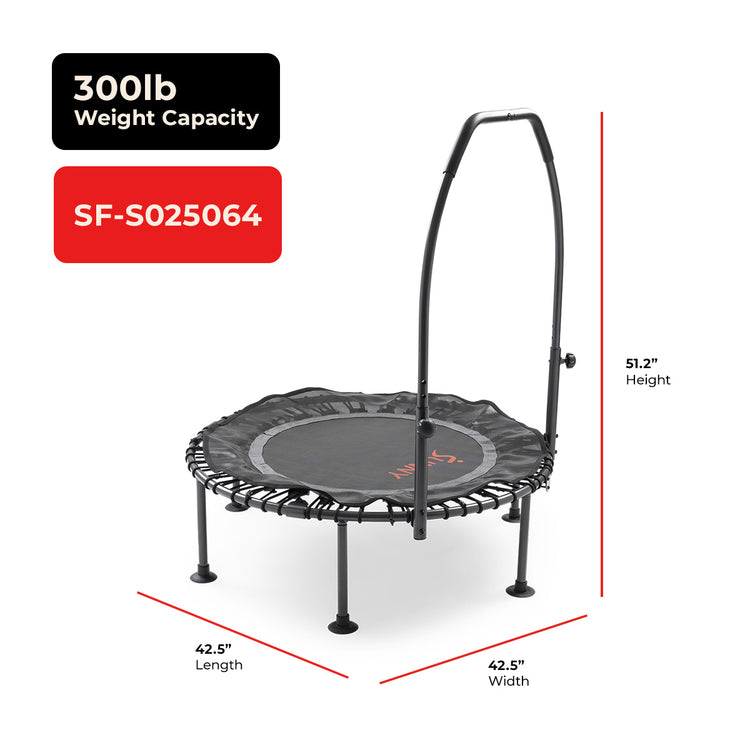 Active 40-Inch Fitness Trampoline with Adjustable Handlebar