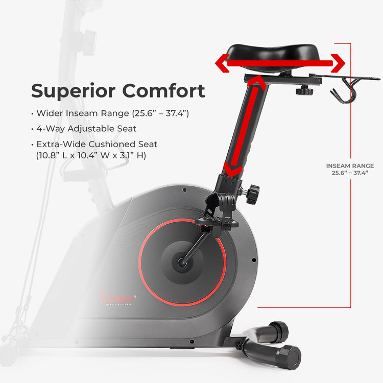 urban fitness bikes Sunny Health & Fitness 16‐Level Magnetic Resistance Upright Bike with Workout Bands