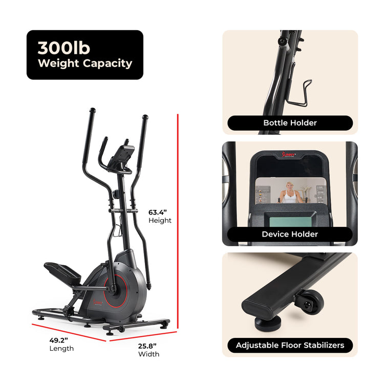 Ultra Silent Smart Elliptical Exerciser with 16” Long Stride Training Machine