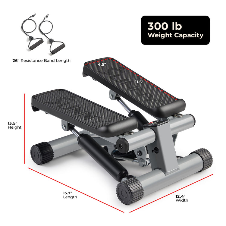 Mini Stepper with Resistance Bands Step Machine w/ LCD Monitor