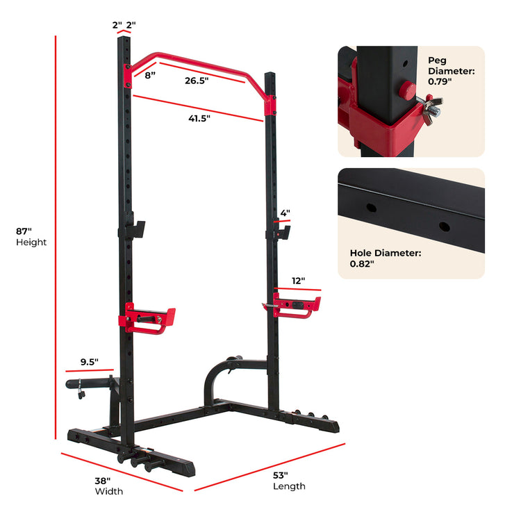 Power Zone Advanced Multifunction Squat Power Rack - Sunny Health & Fitness