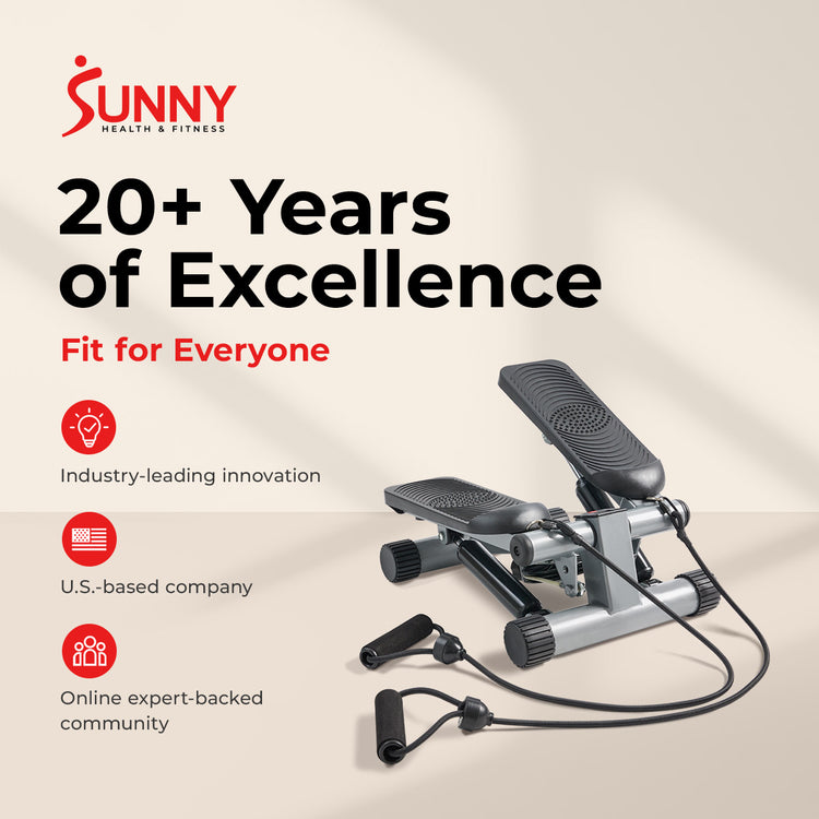 Mini Stepper with Resistance Bands Step Machine w/ LCD Monitor