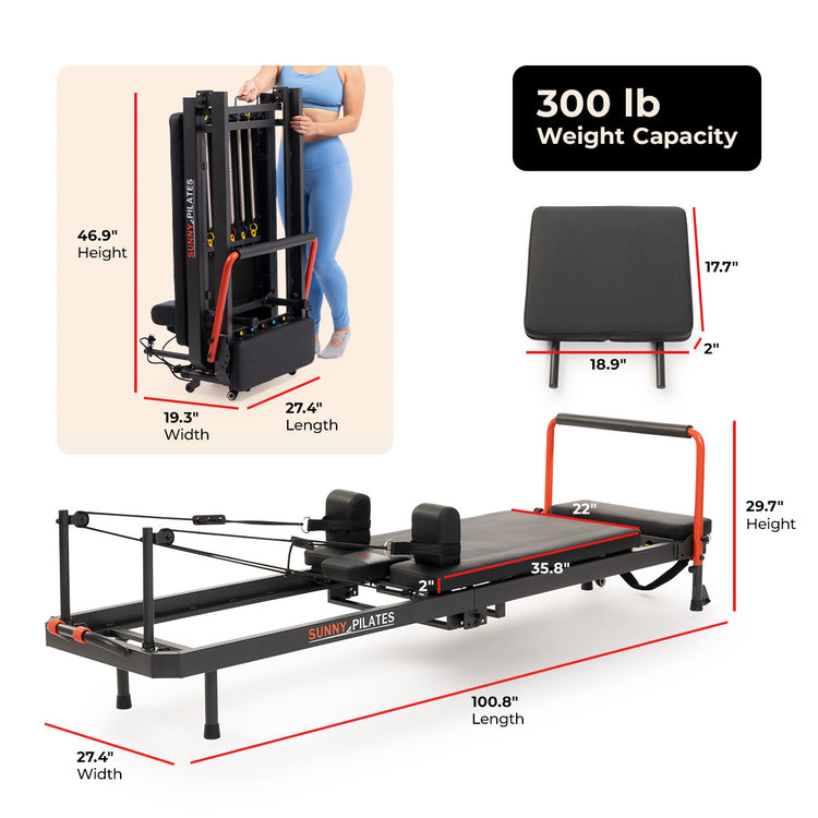 Pilates Reformer Machine with Jump Board for Home Workouts