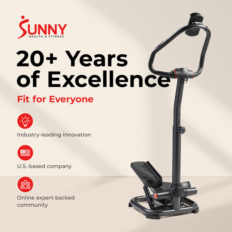 Smart Heavy Duty Power Stepper with Handlebar and Resistance Bands