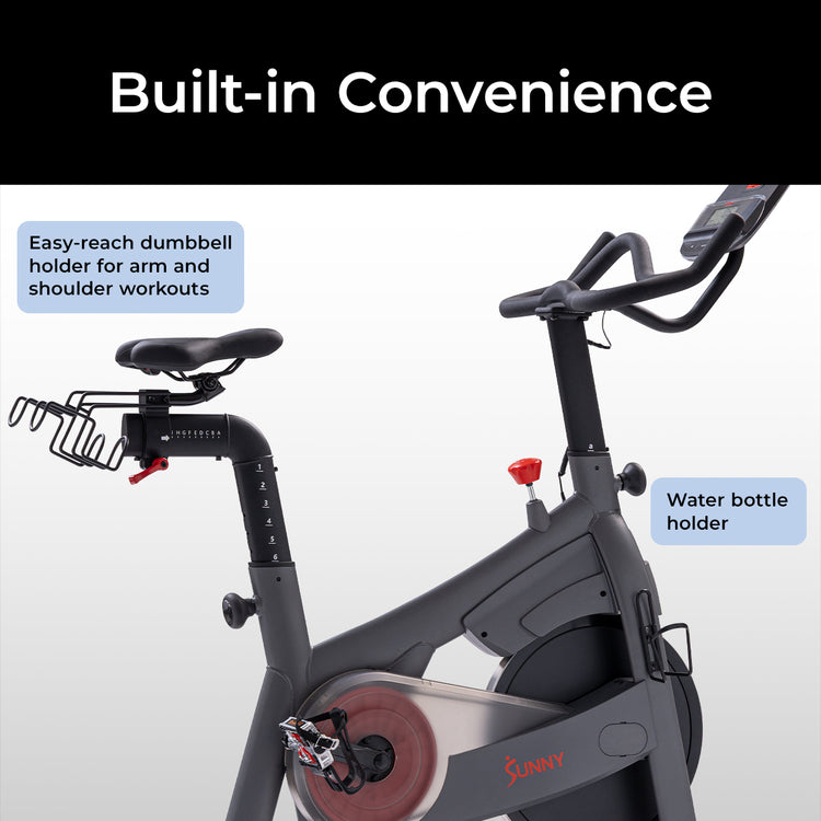 Sunny Health & Fitness Premium Stationary Exercise Bike | Indoor Cycling