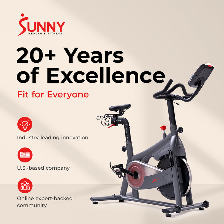Sunny Health & Fitness Premium Stationary Exercise Bike | Indoor Cycling Sunny Health & Fitness Premium Stationary Exercise Bike | Indoor Cycling