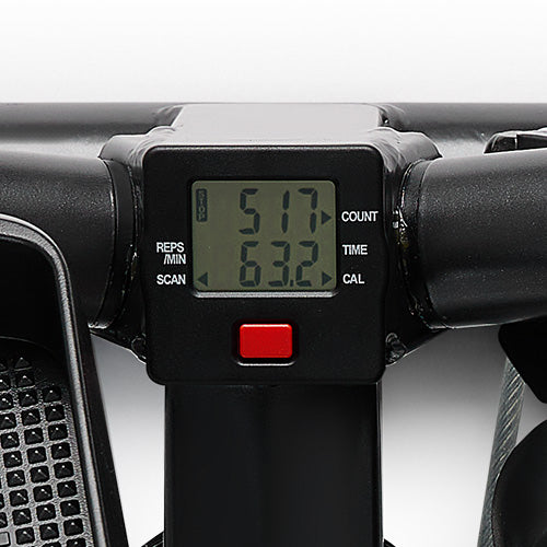 Built-In Workout Meter | Track time, calories, step count, reps per minute, and scan mode directly on the machine.