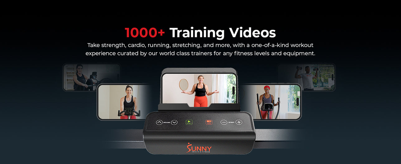 1000+ Training Videos	| Explore 1000+ Workouts - Take strength, cardio, running, stretching, and more, with a one-of-a-kind workout experience curated by our world-class trainers for all fitness levels and equipment.