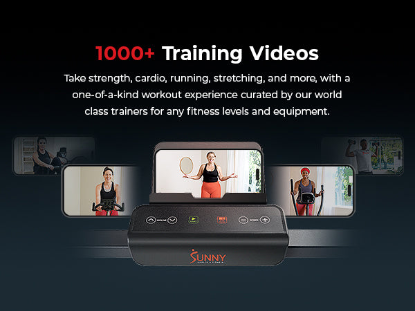 1000+ Training Videos	| Explore 1000+ Workouts - Take strength, cardio, running, stretching, and more, with a one-of-a-kind workout experience curated by our world-class trainers for all fitness levels and equipment.