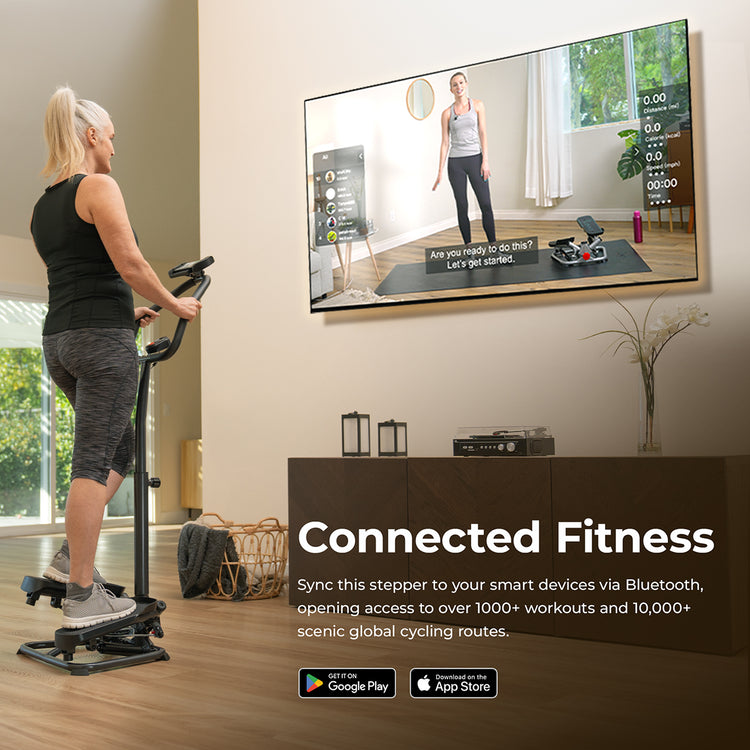 Smart Stair Stepper Machine with Handlebar | Sunny Health and Fitness