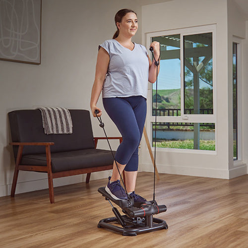 Beginner-Friendly, All-Levels Ready | Smooth, low-impact stepping with added resistance bands makes it easy for beginners while still delivering a full-body challenge for every fitness level.