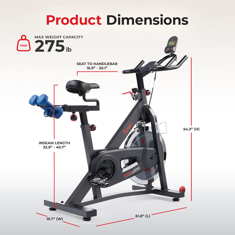 Smart Pro Belt Drive Indoor Cycling Exercise Bike Sunny Health