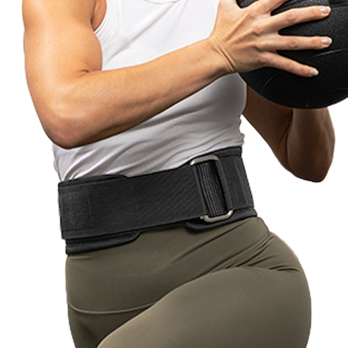 Flexible Support For Heavy Training | 4” nylon belt provides core and lower-back support for strength and resistance training.