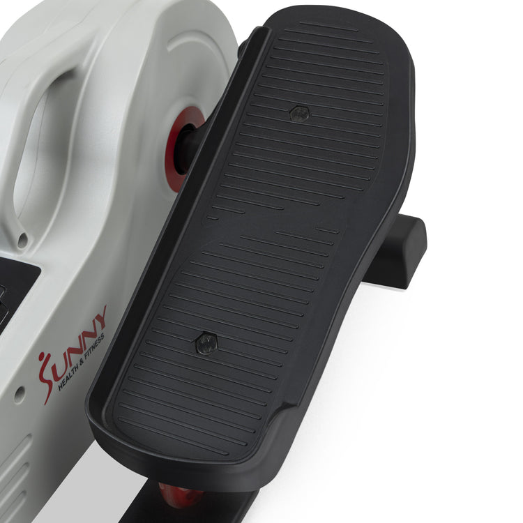 NON-SLIP FOOT PEDALS | Keep your momentum up and your feet moving safely with the Sunny Health and Fitness non-slip foot pedals. Textured non-slip foot pedals will accommodate all sizes, while the remaining grip will ensure safe footing.