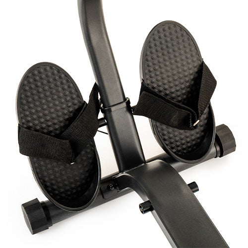Large Pedals with Adjustable Straps | Wide pedals provide a stable foot platform, while adjustable straps help keep feet securely positioned during exercise.