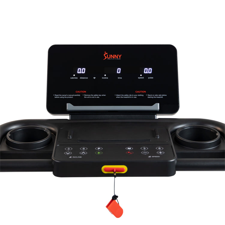 Digital Performance Monitor | Large, user-friendly display tracks key metrics with quick-access speed and incline buttons.