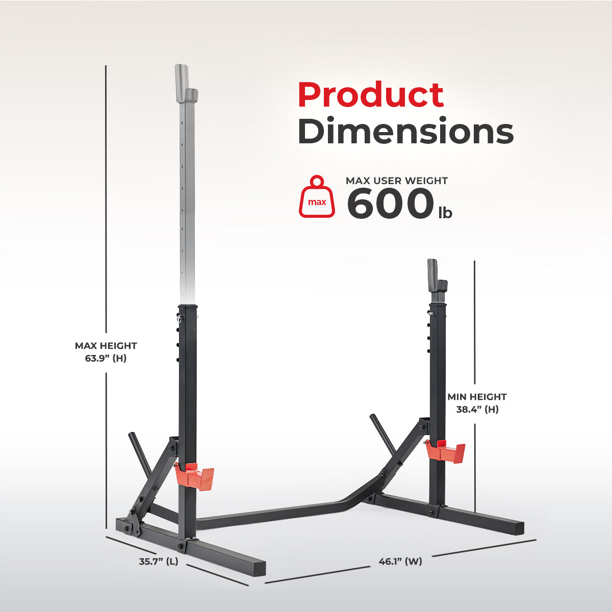 Multifunctional Adjustable Bench Press Squat Rack | Sunny Health and Fitness