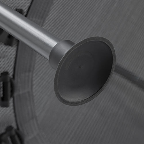 Wide Suction-Grip Rubber Caps | Each leg is equipped with oversized, suction-style rubber caps. These provide a firm grip on any floor surface to prevent "walking" during intense jumps while keeping your floors scuff-free.

