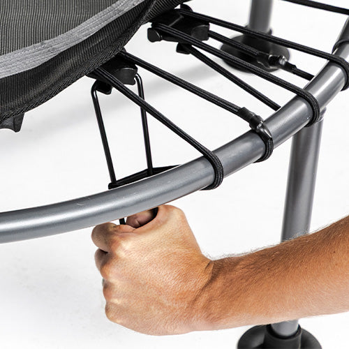 20 Individual Elastic Bungees | Each bungee works independently for an even, joint-friendly bounce that absorbs up to 85% of impact. Safer and more reliable than a single bungee design.

