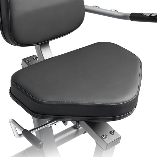 LARGE PADDED SEAT | This recumbent exercise bike features a seat that has over 2 inches of cushioning and measuring 16.7 inches wide and 12.6 inches long. 