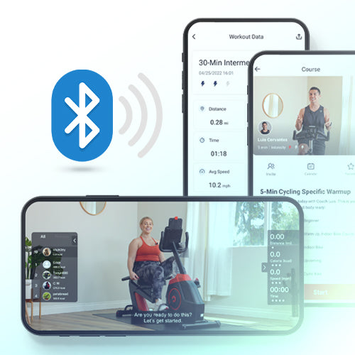 SMART FITNESS | Cycle along with Sunny Health & Fitness expert trainers on the Sunny Health & Fitness SunnyFit® APP. Connect your preferred mobile device through Bluetooth and view your performance metrics in real time.
