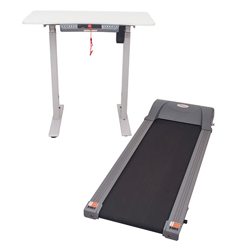 FLEXIBLE | The desk easily detaches from the underdesk treadmill for convenient storage. 