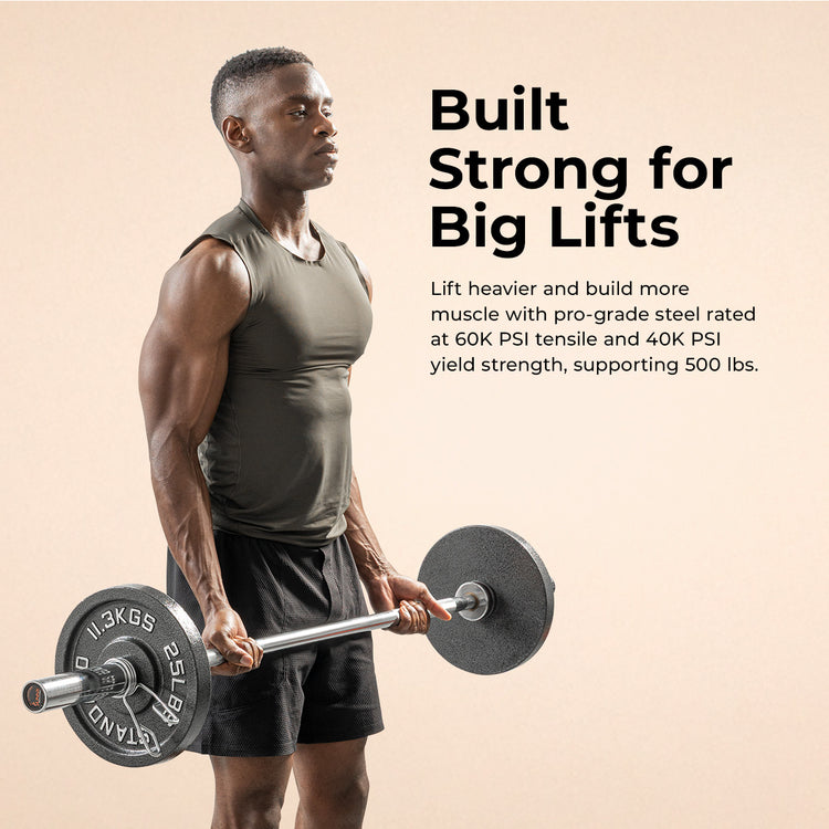 60" (5 ft) Olympic Barbell Bar - Sunny Health & Fitness