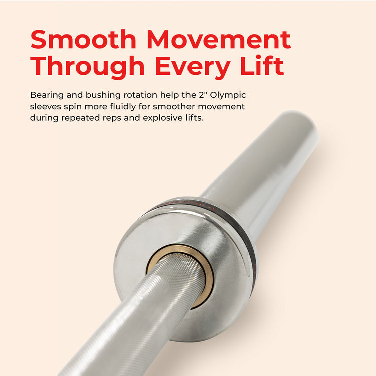 86" (7 ft) Olympic Barbell Bar - 28mm | Sunny Health & Fitness