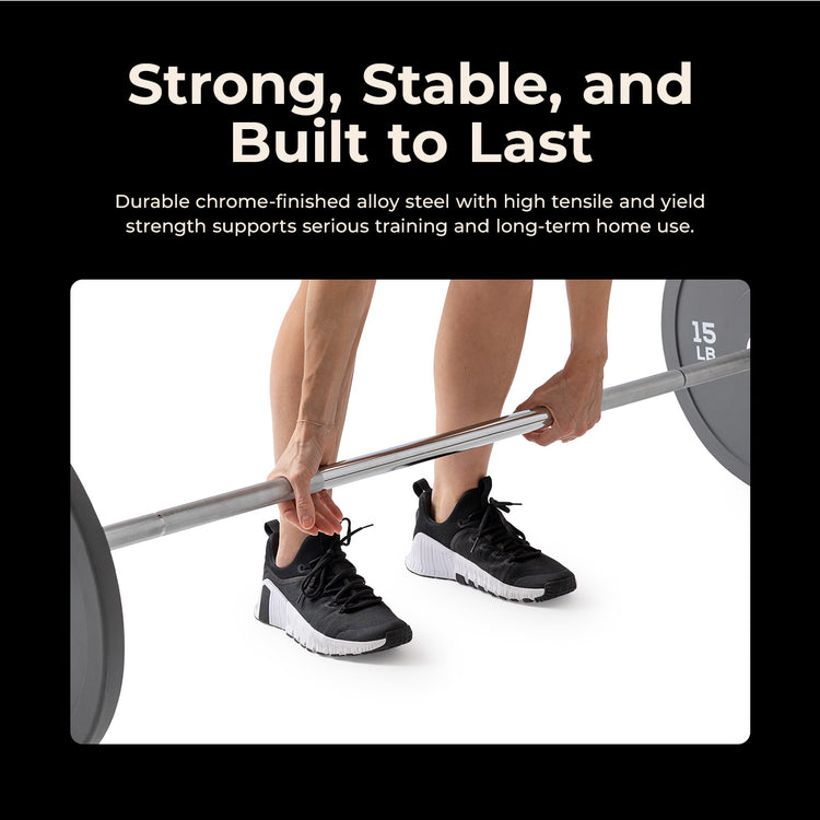 86" (7 ft) Olympic Barbell Bar - 28mm | Sunny Health & Fitness