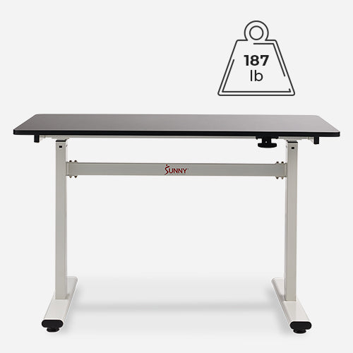 187 LB Max Weight | Built to endure, the sturdy steel frame safely supports up to 187 LB for all your workspace needs.