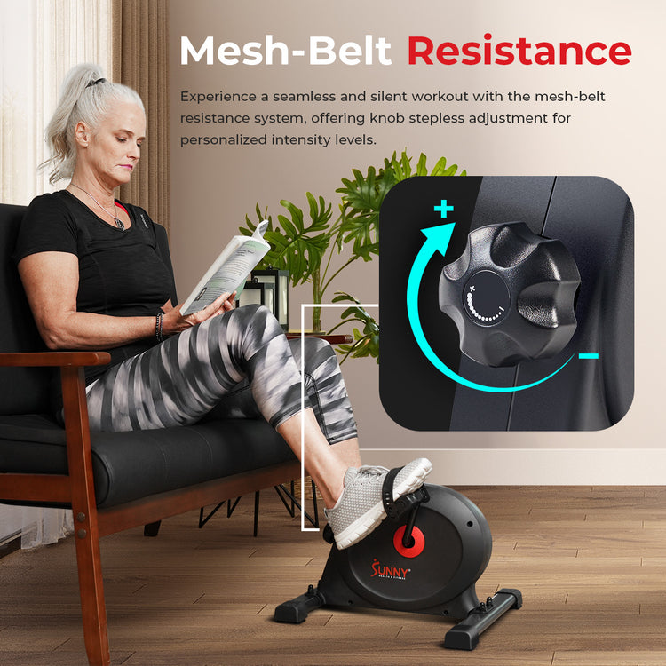 Sunny Health & Fitness Under Desk Smart Mini Exercise Bike, Dark Grey (SF-B023005DGY) Sunny Health & Fitness Under Desk Smart Mini Exercise Bike, Dark Grey (SF-B023005DGY)