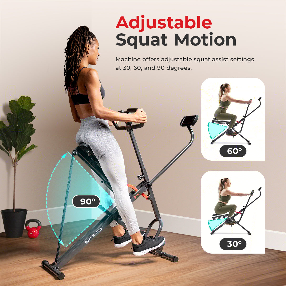 Smart Upright Row N Ride Exerciser Sunny Health and Fitness