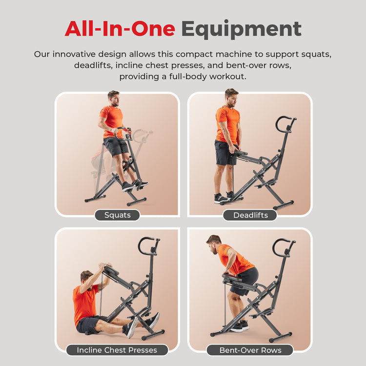 Upright Row-N-Ride® Plus Squat Assist Trainer  Machine for Abs and Glute Workout