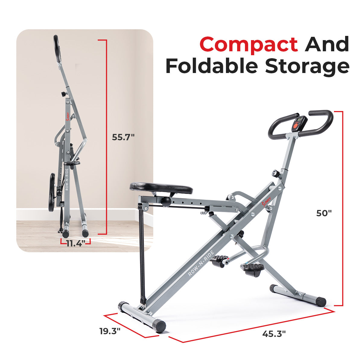 Sunny health row n ride deals squat machine. No77